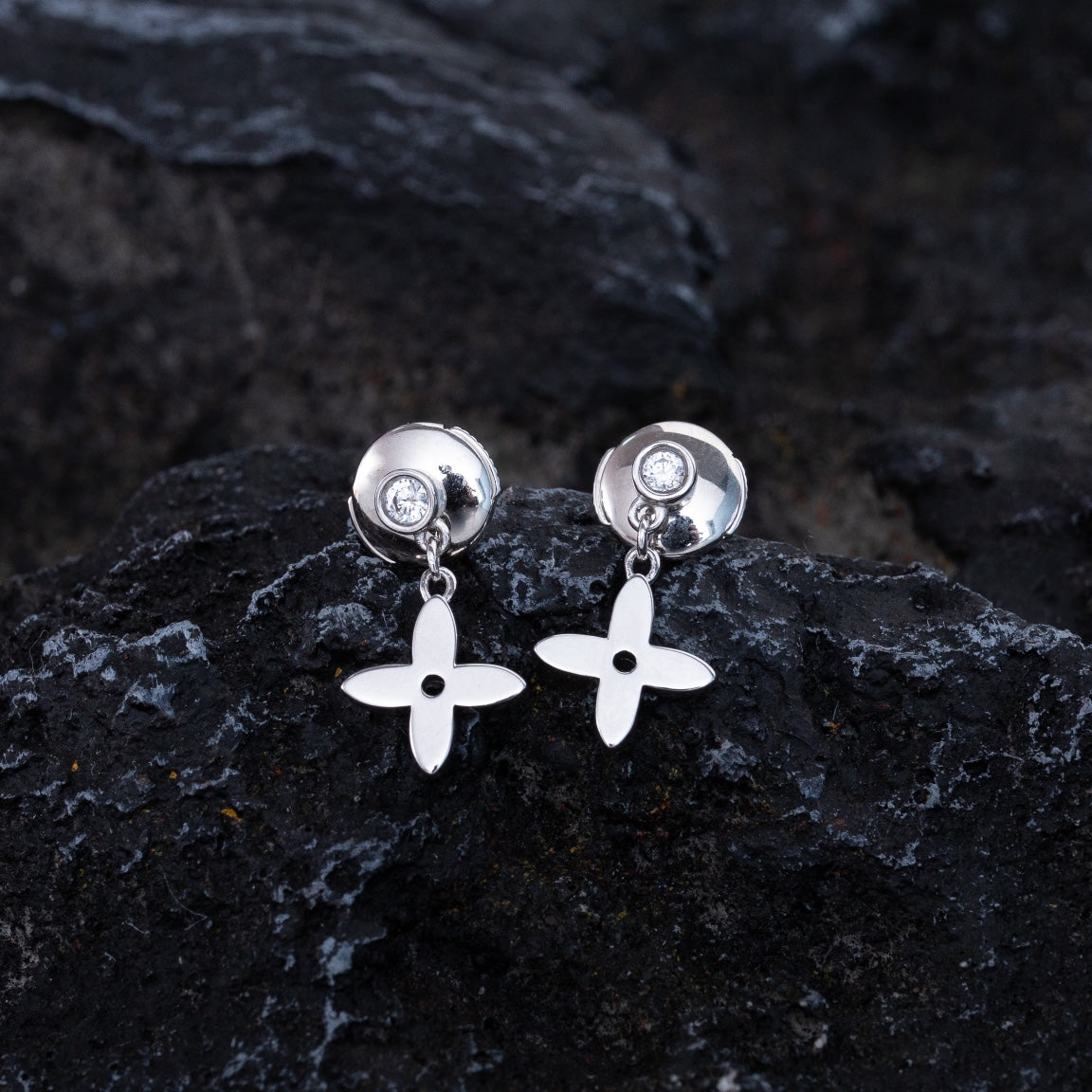 [⭐Reverie Jewels]VIDYLLE SILVER DIAMOND MINI DROP EARRINGS