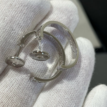 [⭐Reverie Jewels]LOVE DIAMOND SILVER HOOP EARRINGS