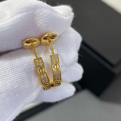 [⭐Reverie Jewels]LOVE DIAMOND GOLD HOOP EARRINGS