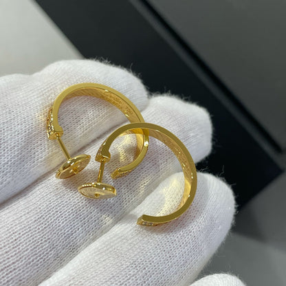 [⭐Reverie Jewels]LOVE DIAMOND GOLD HOOP EARRINGS