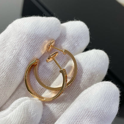 [⭐Reverie Jewels]LOVE DIAMOND PINK GOLD HOOP EARRINGS