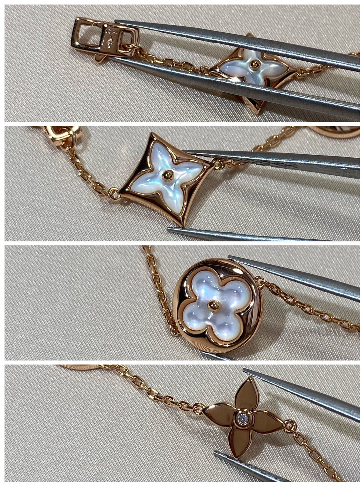 [⭐Reverie Jewels]STAR AND SUN 5 MOTIF MOP PINK GOLD BRACELET