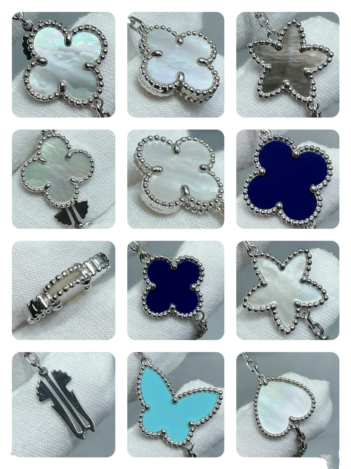 [⭐Reverie Jewels]LUCKY CLOVER SILVER 11 MOTIF NECKLACE