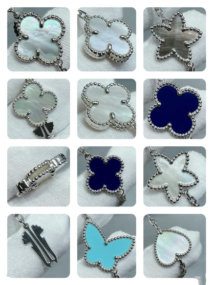 [⭐Reverie Jewels]LUCKY CLOVER SILVER 11 MOTIF NECKLACE