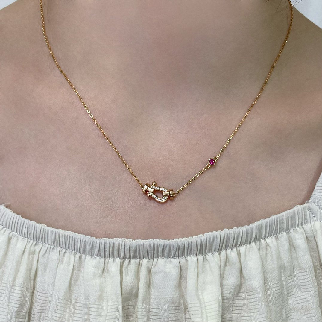 [⭐Reverie Jewels]FORCE 10 DIAMOND PINK GOLD NECKLACE