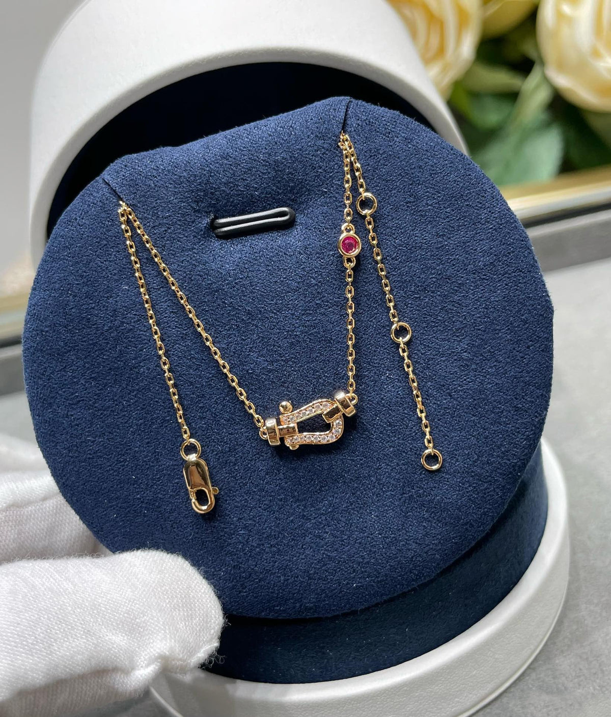 [⭐Reverie Jewels]FORCE 10 DIAMOND PINK GOLD NECKLACE
