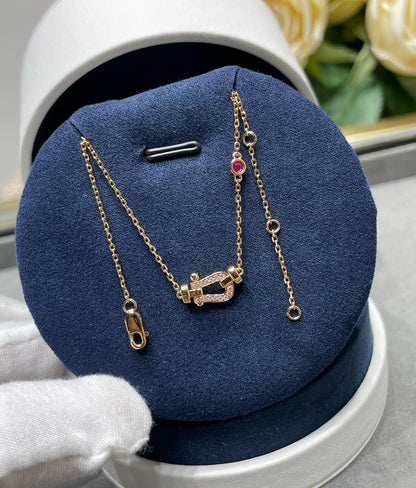 [⭐Reverie Jewels]FORCE 10 DIAMOND PINK GOLD NECKLACE