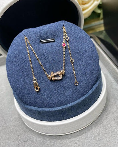 [⭐Reverie Jewels]FORCE 10 DIAMOND PINK GOLD NECKLACE
