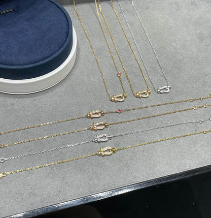 [⭐Reverie Jewels]FORCE 10 DIAMOND PINK GOLD NECKLACE