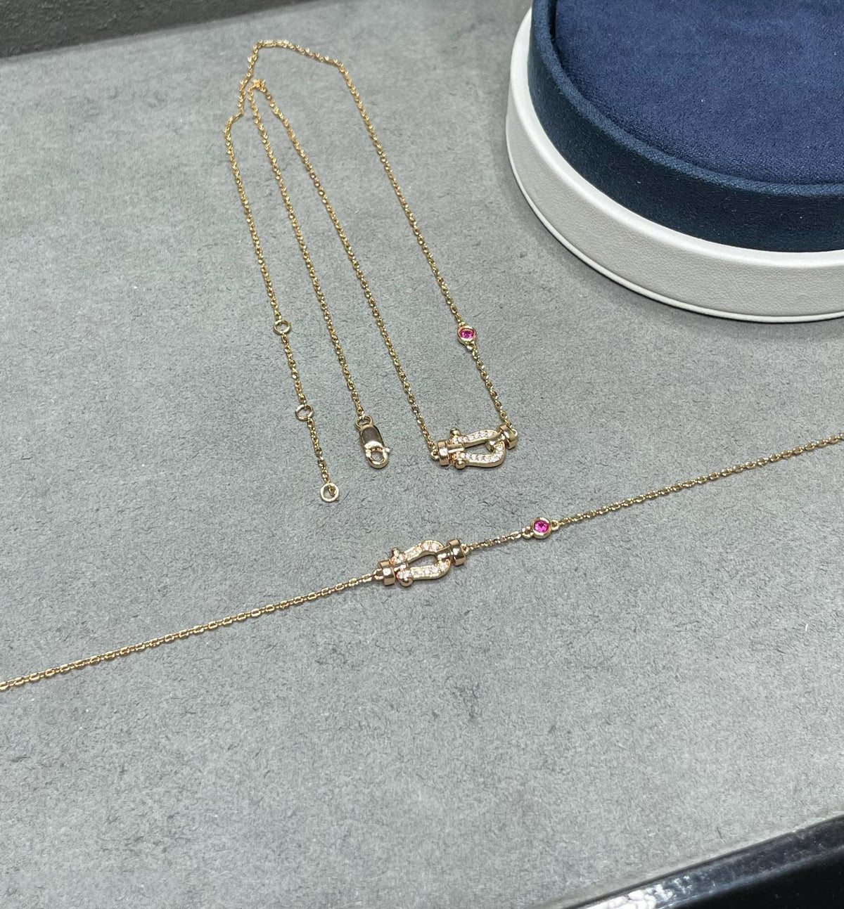 [⭐Reverie Jewels]FORCE 10 DIAMOND PINK GOLD NECKLACE