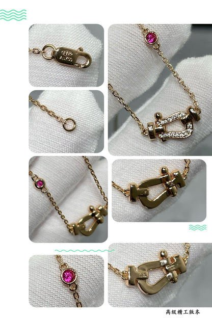 [⭐Reverie Jewels]FORCE 10 DIAMOND PINK GOLD NECKLACE