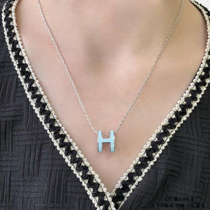 [⭐Reverie Jewels]POP H SKY BLUE NECKLACE