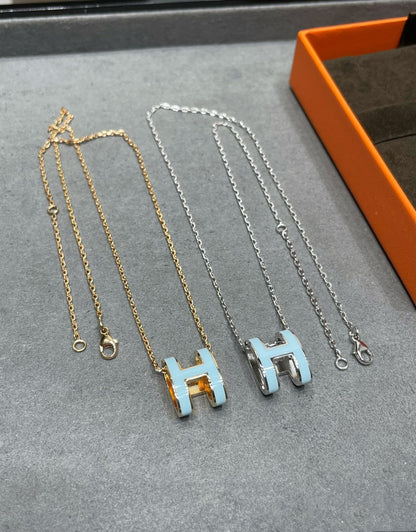 [⭐Reverie Jewels]POP H SKY BLUE NECKLACE