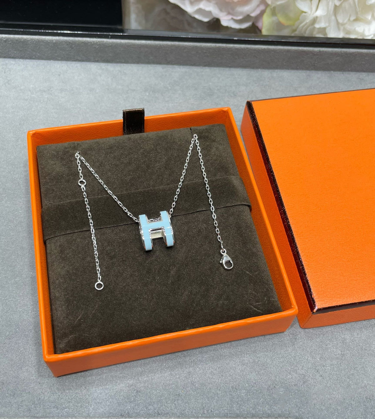 [⭐Reverie Jewels]POP H SKY BLUE NECKLACE