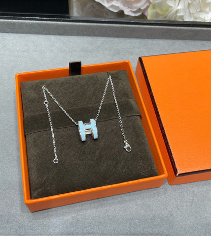 [⭐Reverie Jewels]POP H SKY BLUE NECKLACE