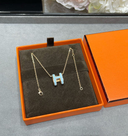[⭐Reverie Jewels]POP H SKY BLUE NECKLACE