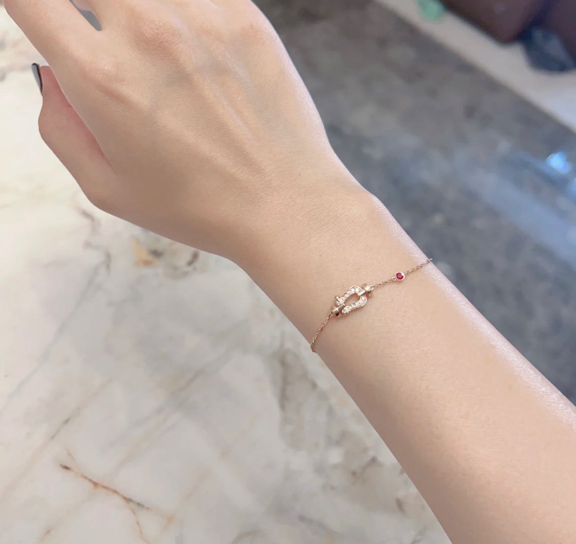 [⭐Reverie Jewels]FORCE 10 DIAMOND CHAIN LINK PINK GOLD BRACELET