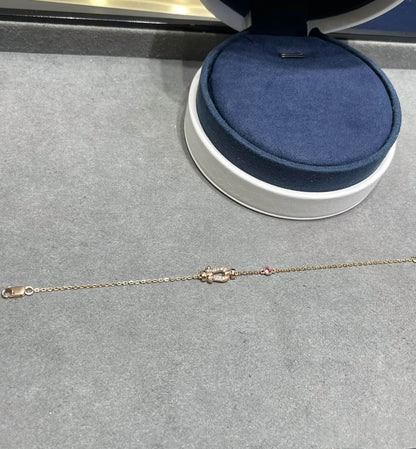 [⭐Reverie Jewels]FORCE 10 DIAMOND CHAIN LINK PINK GOLD BRACELET