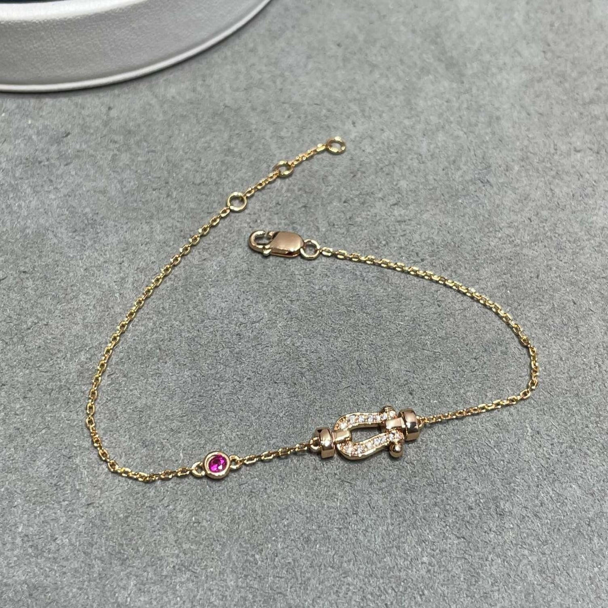[⭐Reverie Jewels]FORCE 10 DIAMOND CHAIN LINK PINK GOLD BRACELET