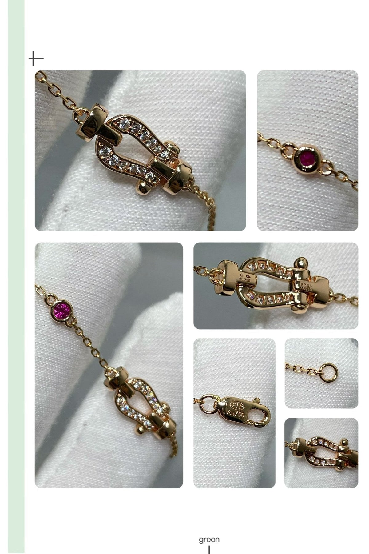 [⭐Reverie Jewels]FORCE 10 DIAMOND CHAIN LINK PINK GOLD BRACELET