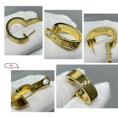 [⭐Reverie Jewels]LOVE 5.5MM 1 DIAMOND EARRINGS