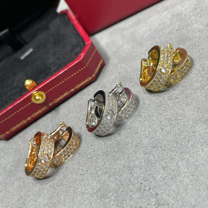[⭐Reverie Jewels]LOVE 5.5MM DIAMOND PAVED EARRINGS