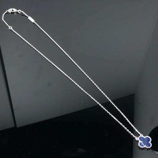 [⭐Reverie Jewels]CLOVER PIETERSITE SILVER LONG NECKLACE