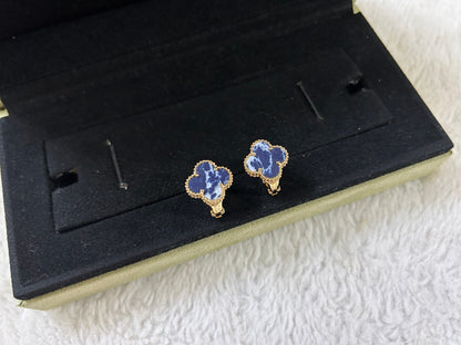 [⭐Reverie Jewels]CLOVER PIETERSITE MEDIUM STUD EARRINGS