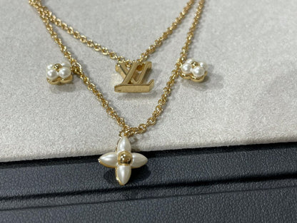[⭐Reverie Jewels]FLOWERGRAM GOLD MOP DOUBLE ROW NECKLACE