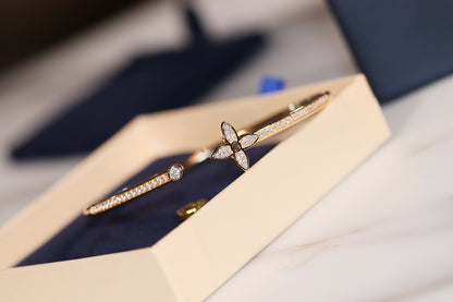 [⭐Reverie Jewels]IDYLLE GOLD OPEN BRACELET DIAMOND PAVED