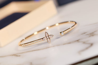 [⭐Reverie Jewels]IDYLLE GOLD OPEN BRACELET DIAMOND PAVED