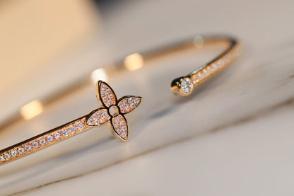 [⭐Reverie Jewels]IDYLLE GOLD OPEN BRACELET DIAMOND PAVED