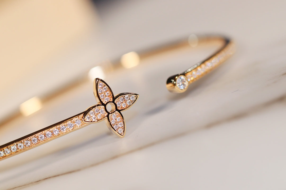 [⭐Reverie Jewels]IDYLLE GOLD OPEN BRACELET DIAMOND PAVED