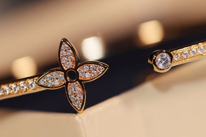 [⭐Reverie Jewels]IDYLLE GOLD OPEN BRACELET DIAMOND PAVED