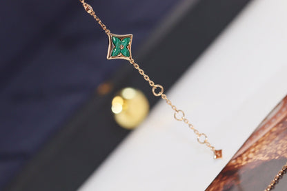 [⭐Reverie Jewels]STAR AND SUN 4 MOTIF PINK GOLD MALACHITE BRACELET