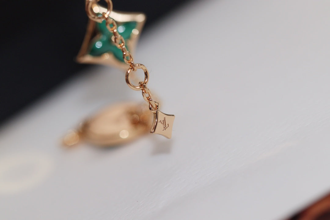 [⭐Reverie Jewels]STAR AND SUN 4 MOTIF PINK GOLD MALACHITE BRACELET