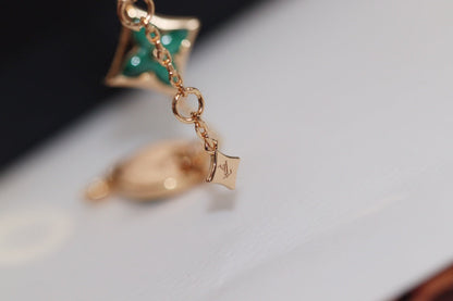 [⭐Reverie Jewels]STAR AND SUN 4 MOTIF PINK GOLD MALACHITE BRACELET
