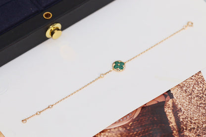 [⭐Reverie Jewels]STAR AND SUN 4 MOTIF PINK GOLD MALACHITE BRACELET