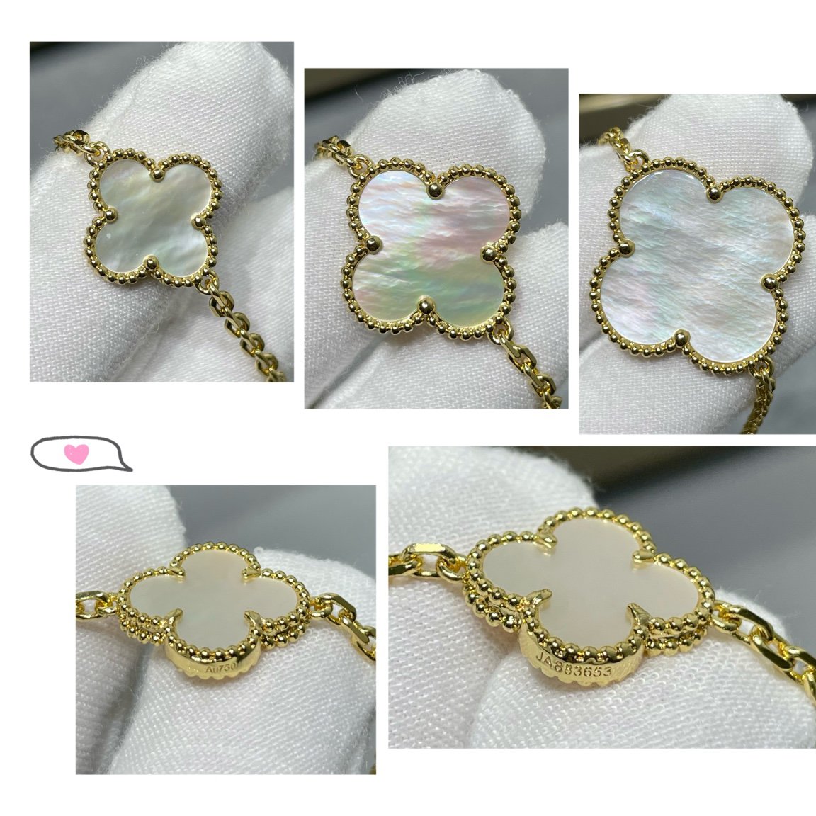 [⭐Reverie Jewels]CLOVER 16 MOTIF WHITE MOP GOLD NECKLACE