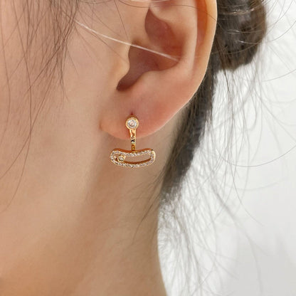 [⭐Reverie Jewels]MOVE UNO PINK GOLD DIAMOND EARRINGS