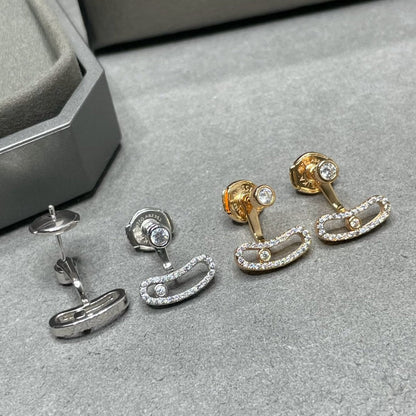 [⭐Reverie Jewels]MOVE UNO PINK GOLD DIAMOND EARRINGS