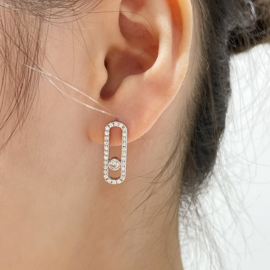 [⭐Reverie Jewels]MOVE UNO STUD DIAMOND PAVED EARRINGS