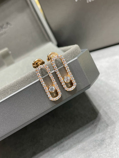 [⭐Reverie Jewels]MOVE UNO STUD DIAMOND PAVED EARRINGS