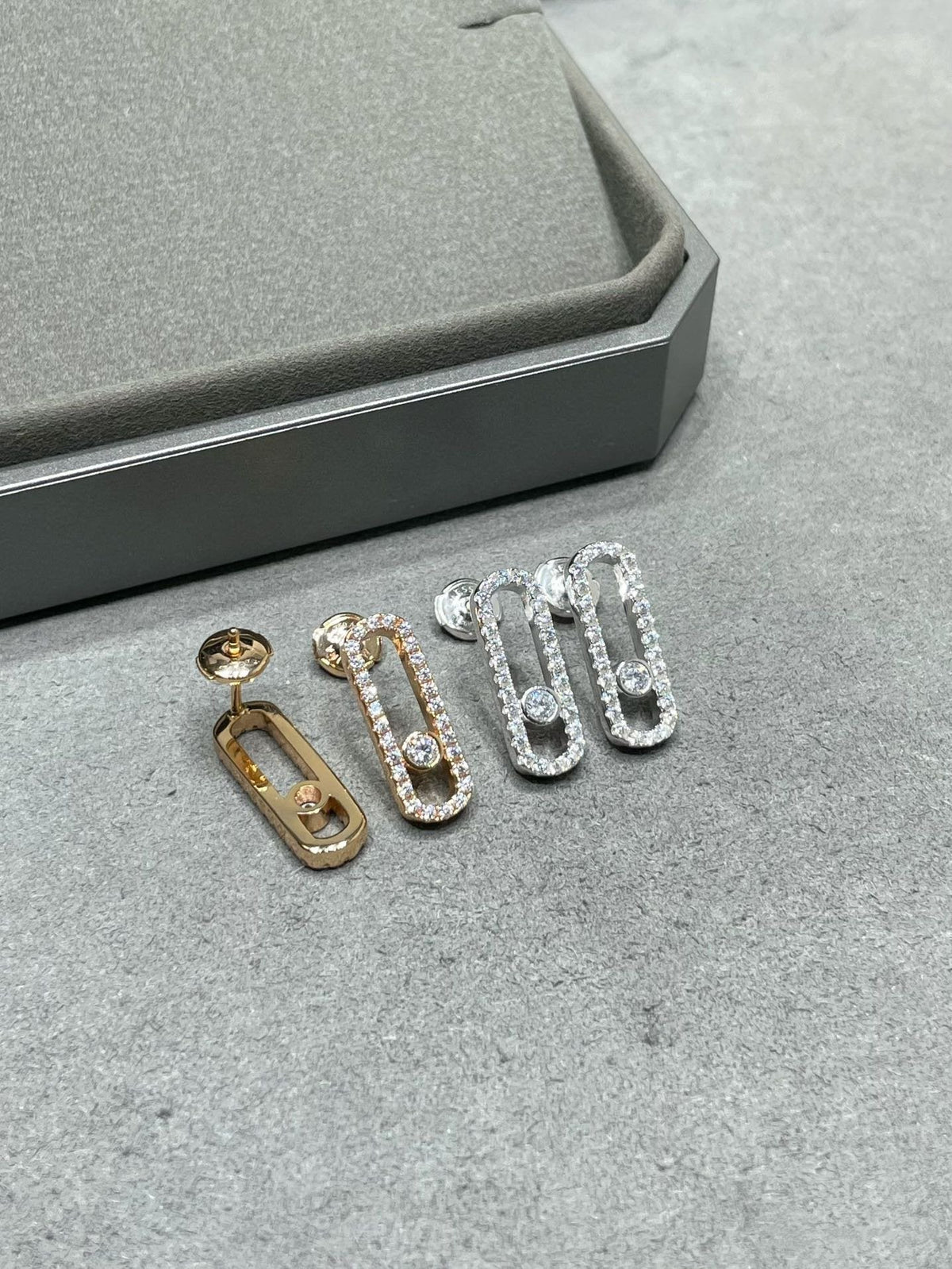 [⭐Reverie Jewels]MOVE UNO STUD DIAMOND PAVED EARRINGS