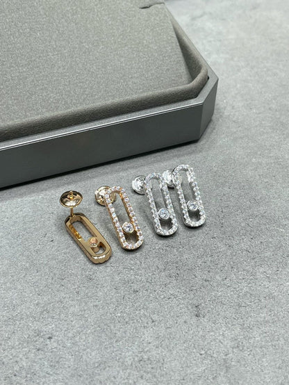 [⭐Reverie Jewels]MOVE UNO STUD DIAMOND PAVED EARRINGS