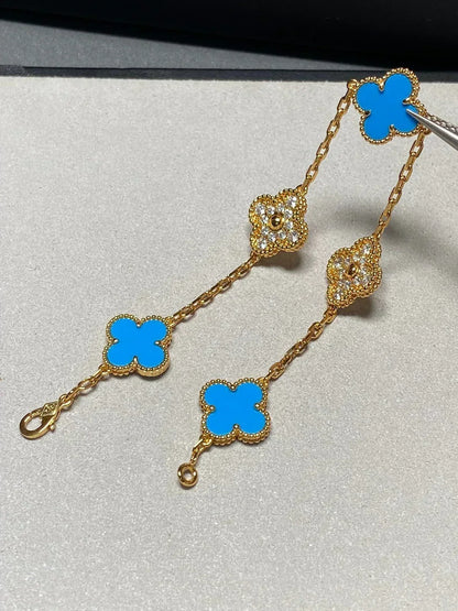 [⭐Reverie Jewels] CLOVER 5 MOTIF BLUE AGATE BRACELET COLLECTION
