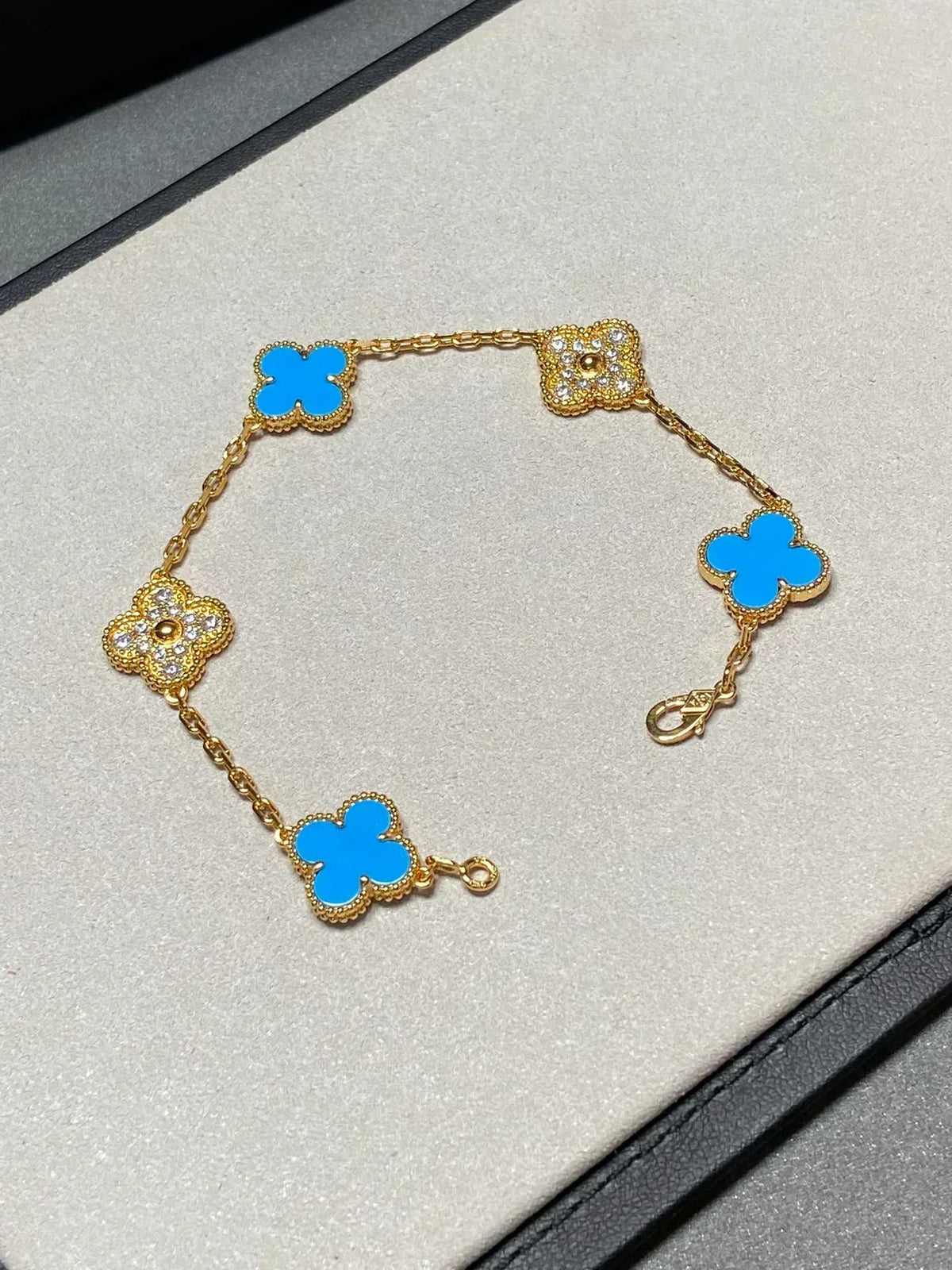 [⭐Reverie Jewels] CLOVER 5 MOTIF BLUE AGATE BRACELET COLLECTION