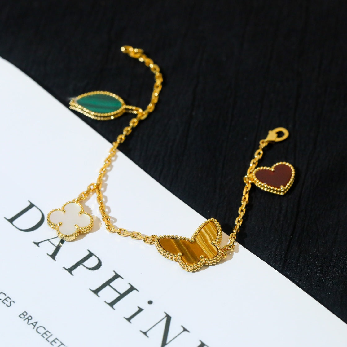 [⭐Reverie Jewels]LUCKY SPRING 5 MOTIF GOLD BRACELET