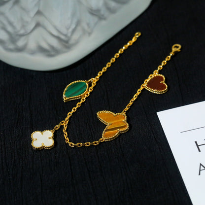[⭐Reverie Jewels]LUCKY SPRING 5 MOTIF GOLD BRACELET