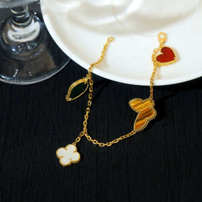 [⭐Reverie Jewels]LUCKY SPRING 5 MOTIF GOLD BRACELET
